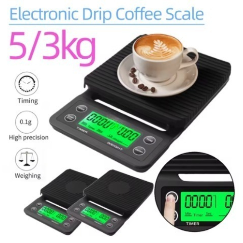 Scale Drip Timer - 5/3 كجم LCD مقياس القهوة بالتنقيط