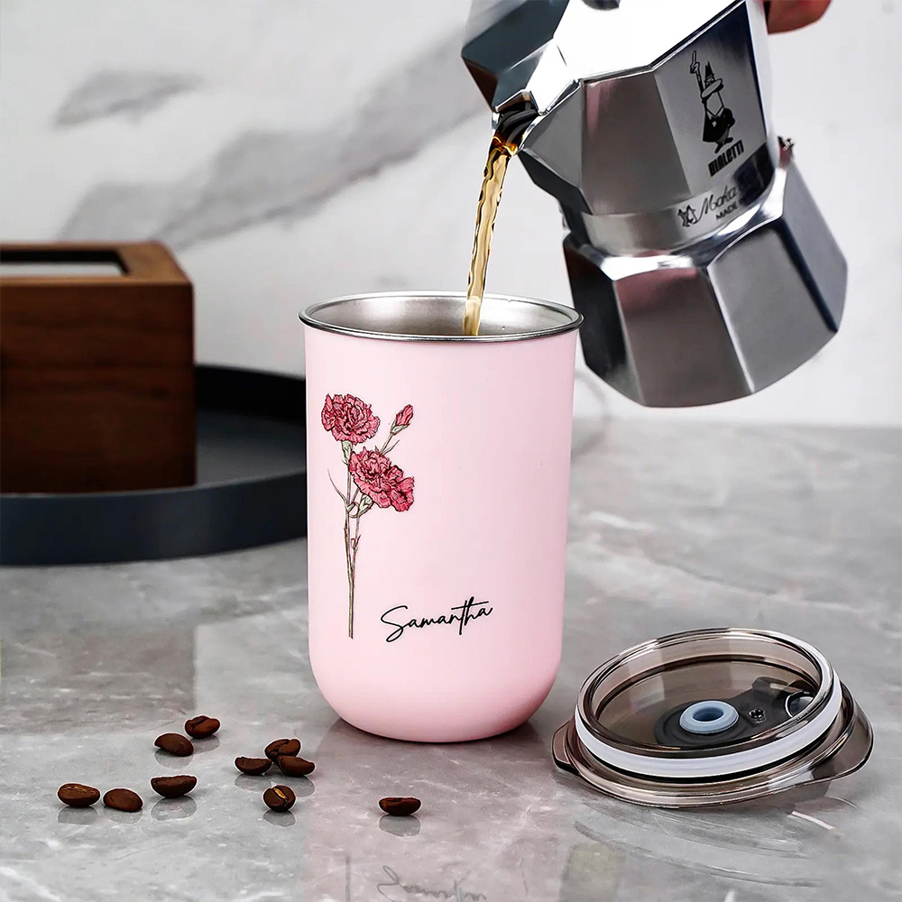 كوب قهوة مخصص مزين بزهرة الميل - مراجعة Coffee Equipment Eu وسعره