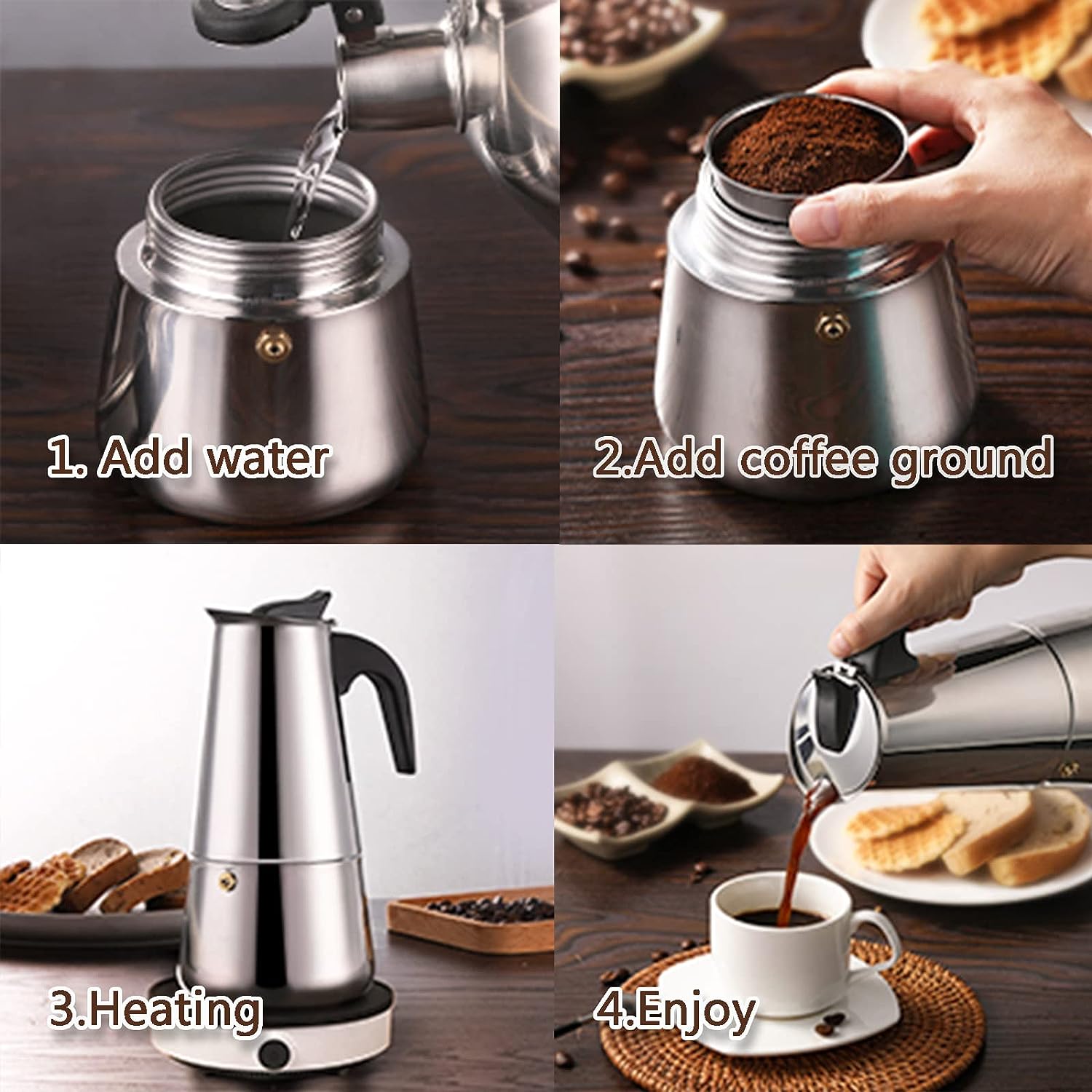 4/أكواب-ماكينة صنع قهوة موكا - مراجعة Coffee Equipment Brands وسعره