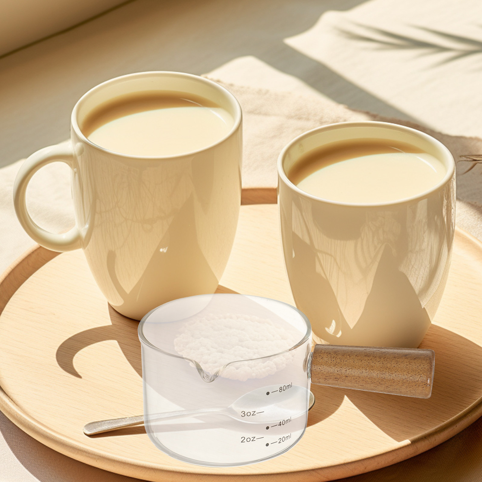 إبريق حليب زجاجي بمقبض خشبي، إ - مراجعة Milk Steaming Pitcher وسعره